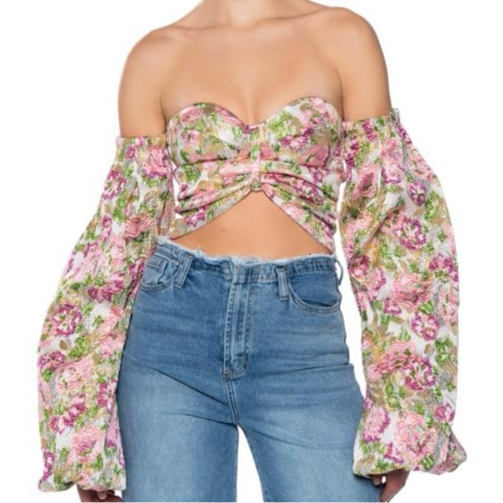 Crop multi colored blouse